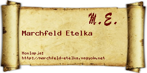 Marchfeld Etelka névjegykártya